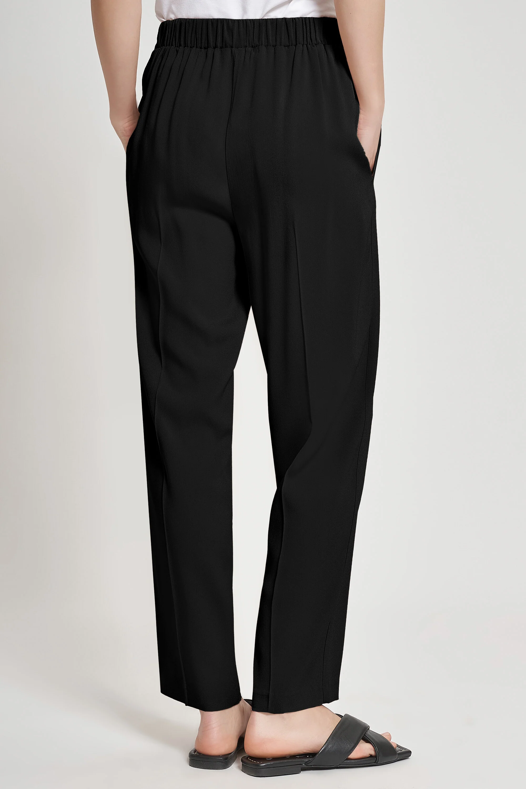 PANTALONI AMPI CON CAVALLO BASSO IN CREPE DI VISCOSA - Image 3