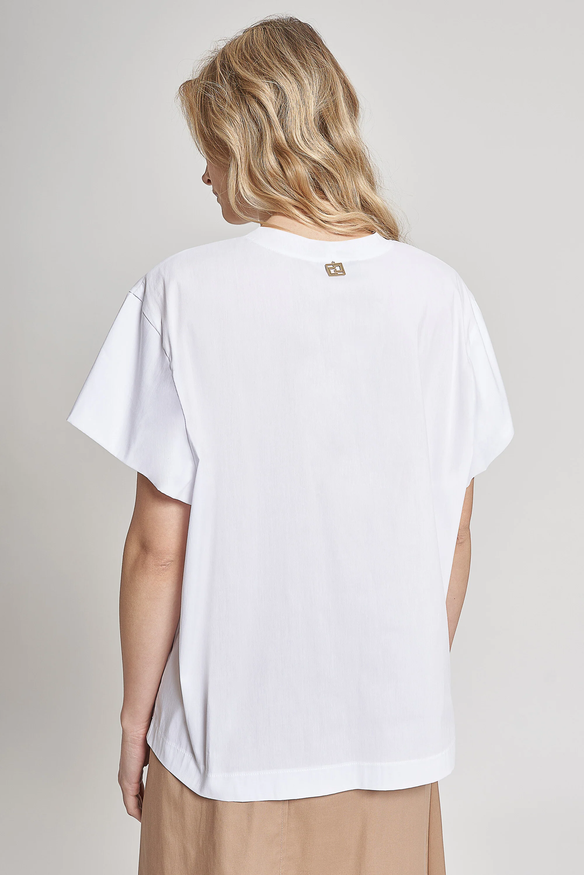 T-SHIRT IN POPELINE ELASTICIZZATO - Image 3